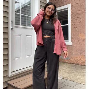 Aerie Anytime Fave Waffle Shirt in Lets Mauve